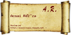 Acsai Róza névjegykártya